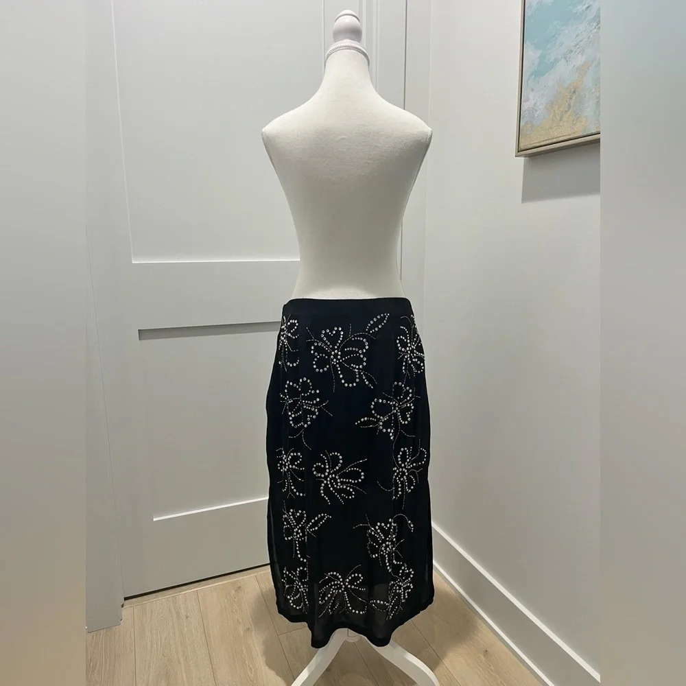 J. Crew Collection Embellished Crystal Slip Skirt $298 CF754 NEW size 8 sheer